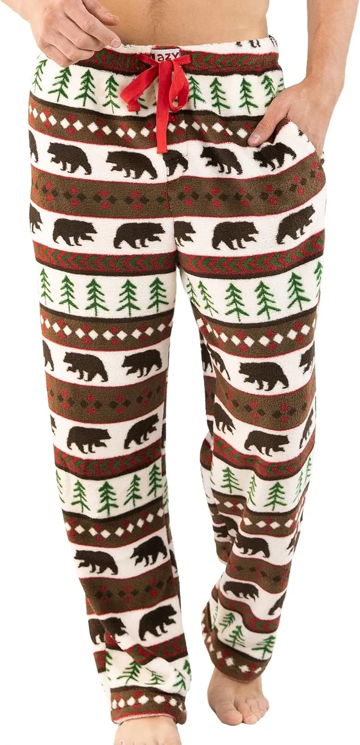 Lazy One Men's Fleece Pajama Pants, Nordic Fleece Pajama Bottoms for Men, Warm Pajama Pants