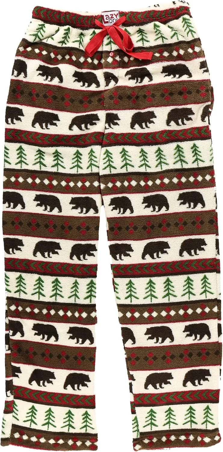 Lazy One Men's Fleece Pajama Pants, Nordic Fleece Pajama Bottoms for Men, Warm Pajama Pants