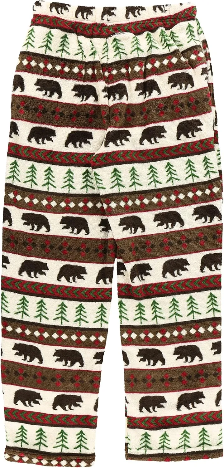 Lazy One Men's Fleece Pajama Pants, Nordic Fleece Pajama Bottoms for Men, Warm Pajama Pants