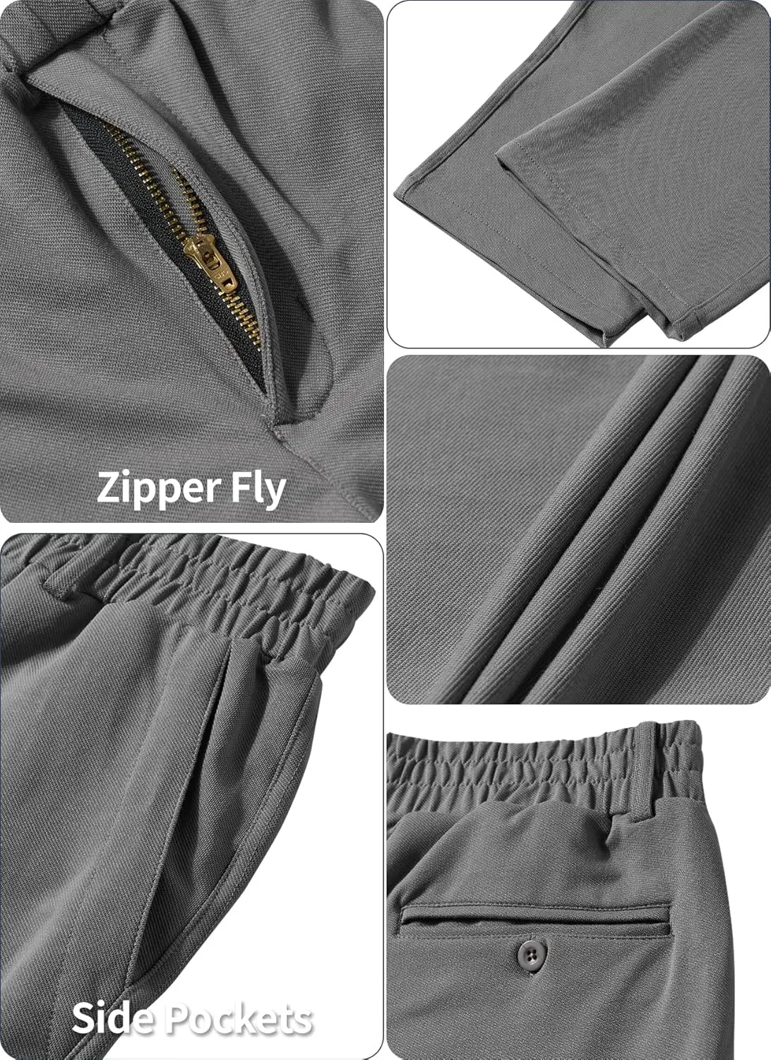 LETAOTAO Mens Elastic Waist Pants for Seniors Adaptive Mens Pants for Elderly with Zipper Fly