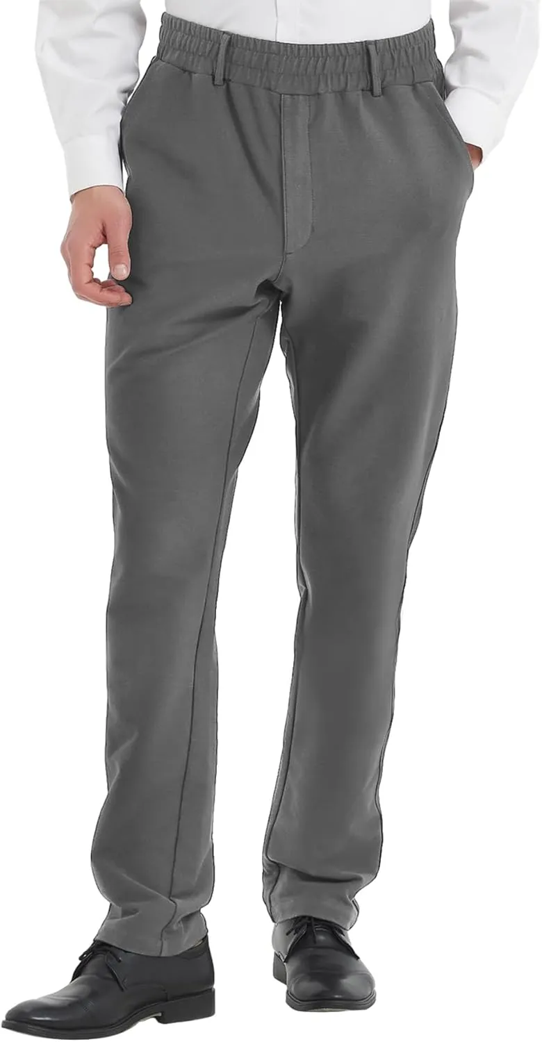 LETAOTAO Mens Elastic Waist Pants for Seniors Adaptive Mens Pants for Elderly with Zipper Fly