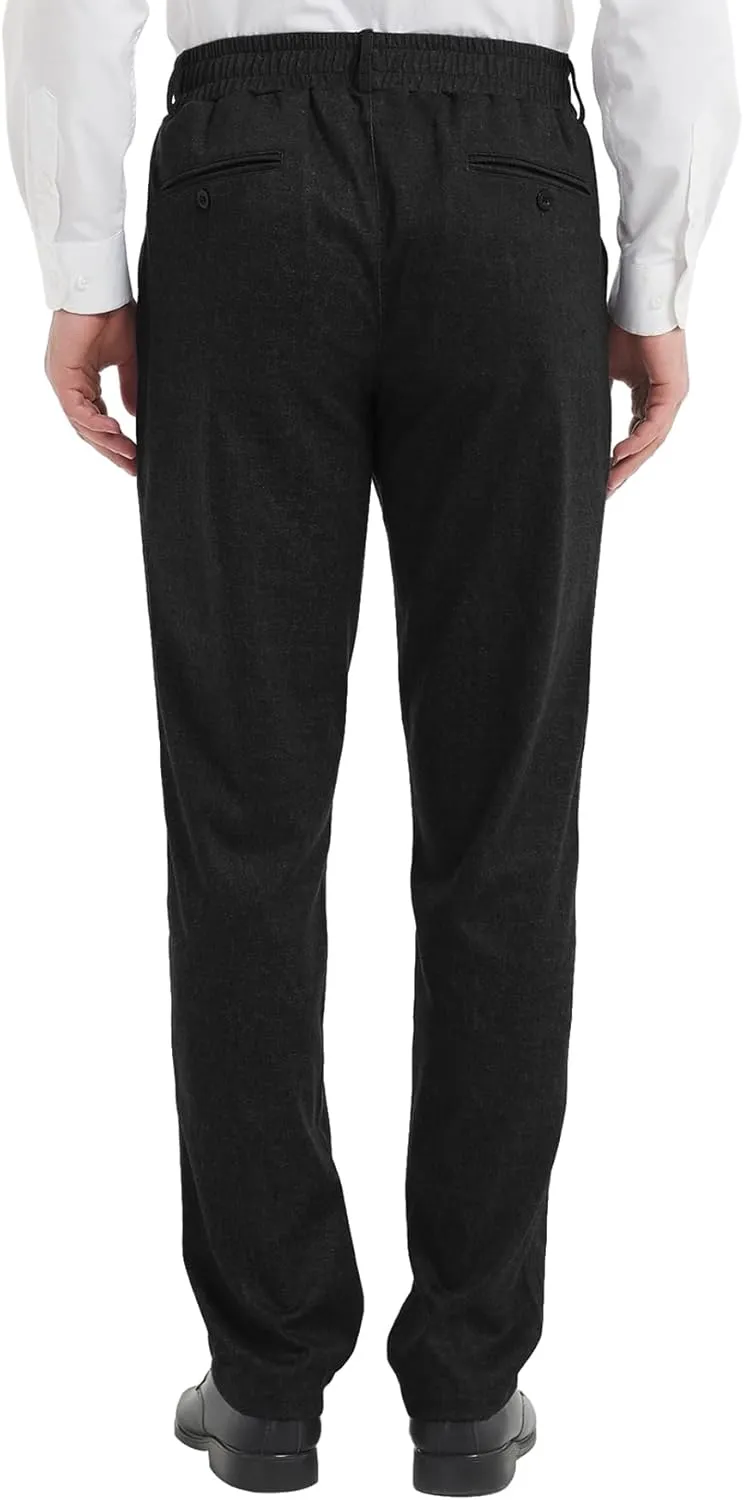 LETAOTAO Mens Elastic Waist Pants for Seniors Adaptive Mens Pants for Elderly with Zipper Fly