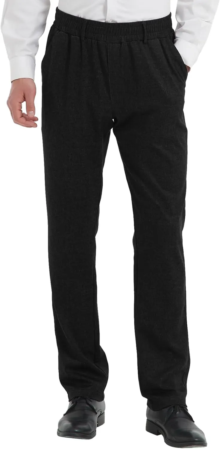 LETAOTAO Mens Elastic Waist Pants for Seniors Adaptive Mens Pants for Elderly with Zipper Fly