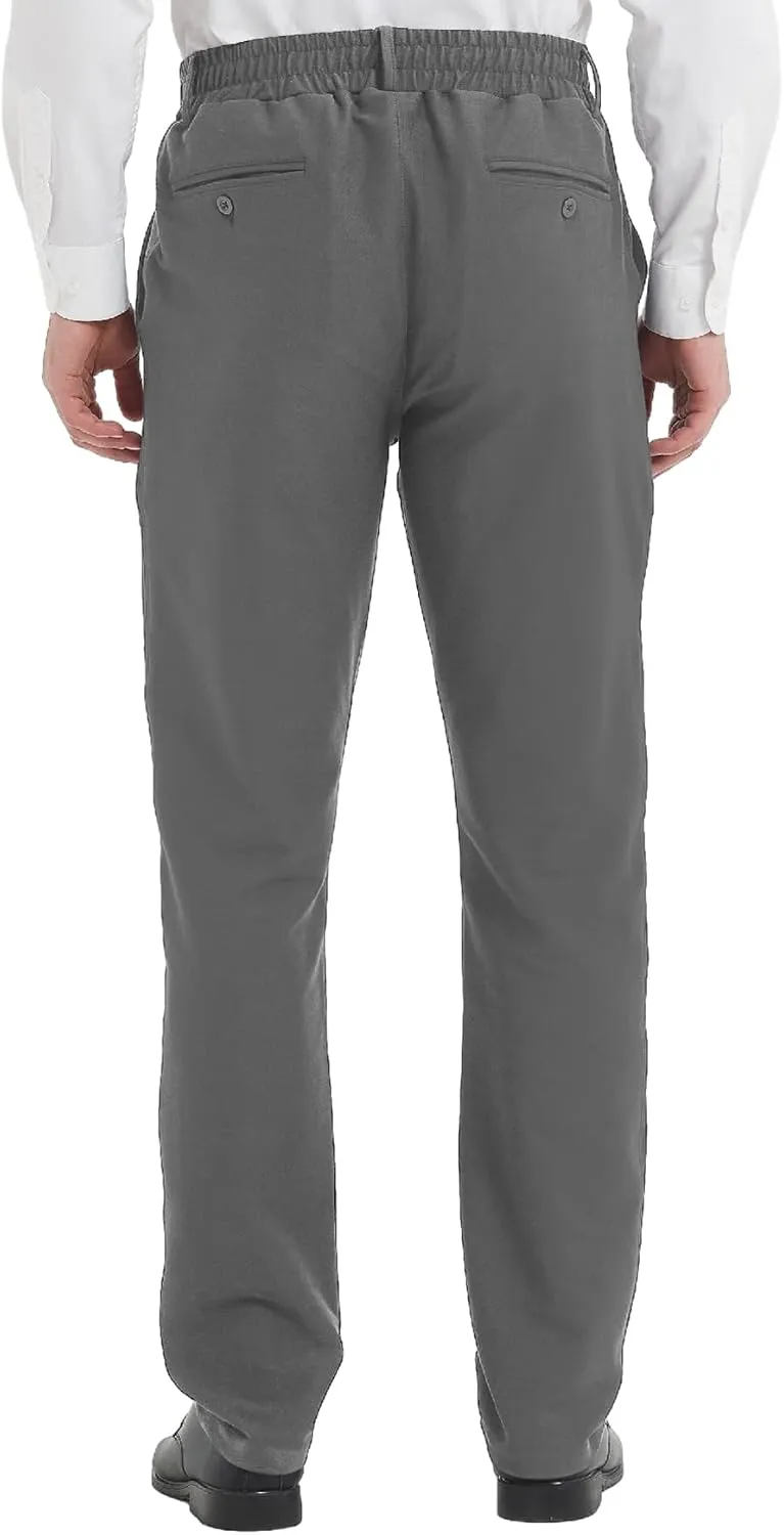 LETAOTAO Mens Elastic Waist Pants for Seniors Adaptive Mens Pants for Elderly with Zipper Fly