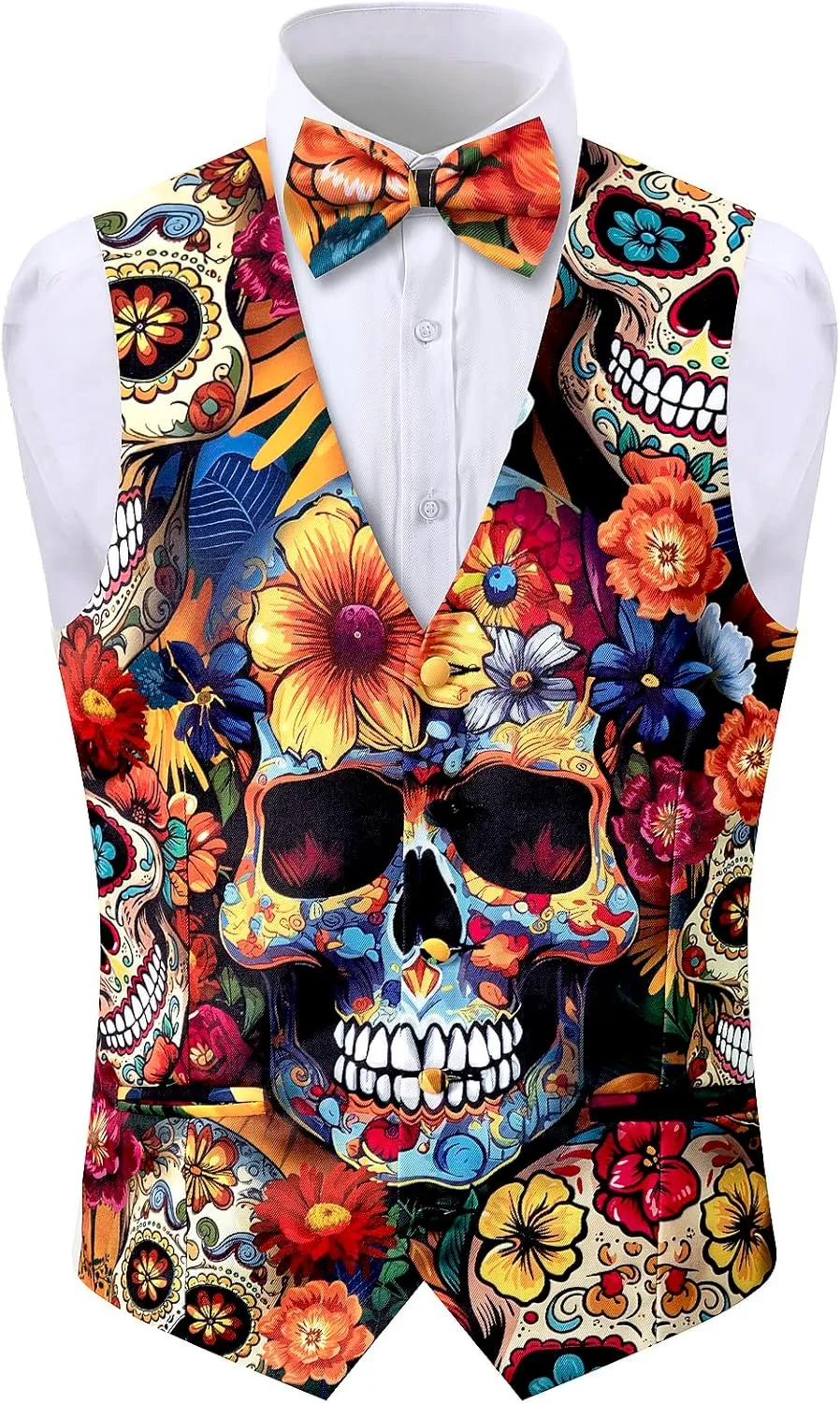 LINOCOUTON Men's Festival Suit Vest with Bow Tie