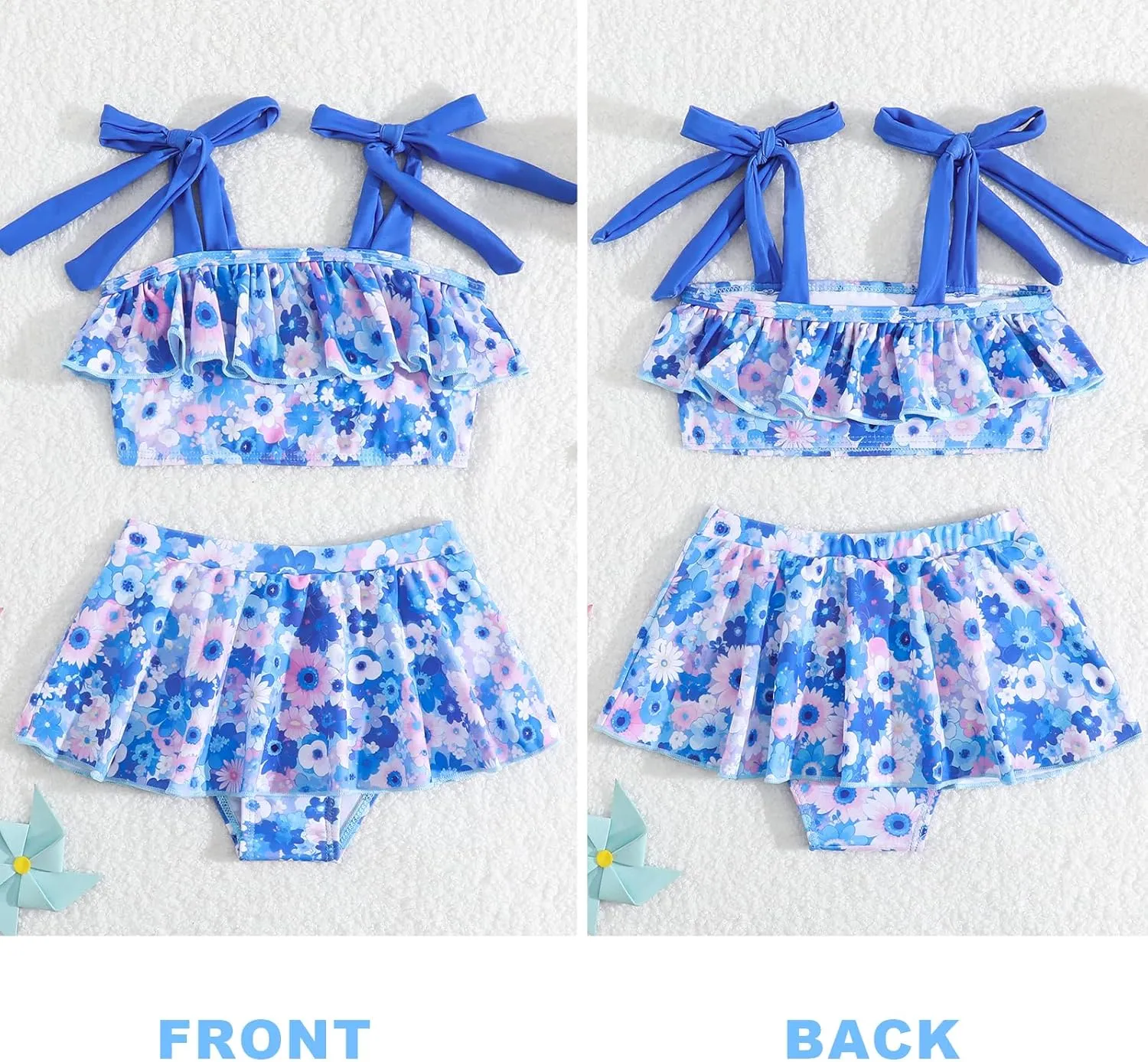 Little Girls Two Piece Bikini Set Ruffle Stripe Watermelon Summer Beach Bathing Suit Swimsuit 1-5 Years