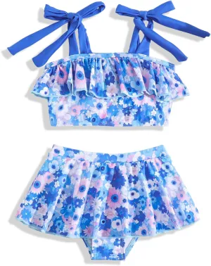 Little Girls Two Piece Bikini Set Ruffle Stripe Watermelon Summer Beach Bathing Suit Swimsuit 1-5 Years