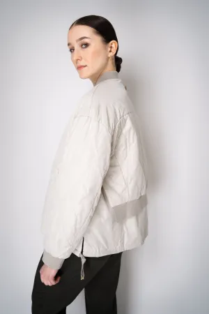 Lorena Antoniazzi Layered Quilted Bomber Jacket in Beige