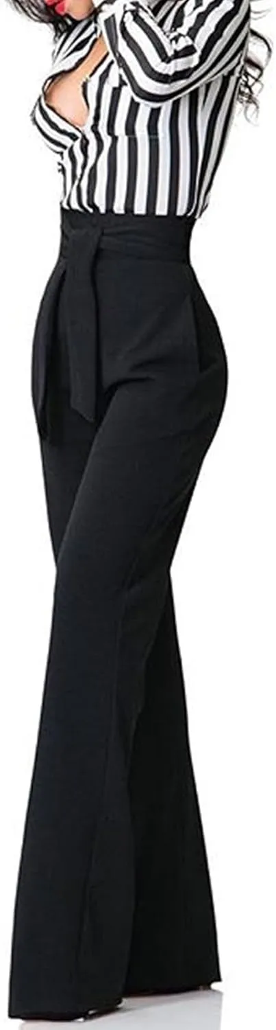 Lucuna Women's Dress Pants High Waisted Wide Leg Work Pants Slacks Office Business Casual Trousers