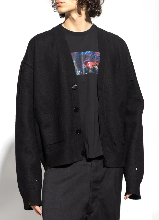 Maison Margiela Black Wool Cardigan