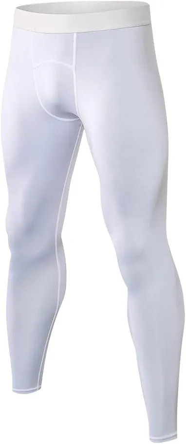 Men Compression Pants Football Basketball Leggings Spandex Tights for Active Athletic Workout Running Cool Dry