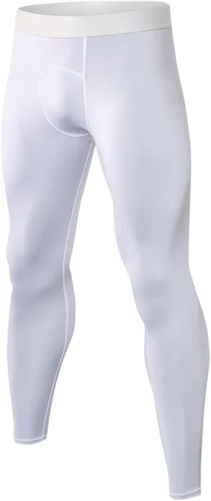Men Compression Pants Football Basketball Leggings Spandex Tights for Active Athletic Workout Running Cool Dry