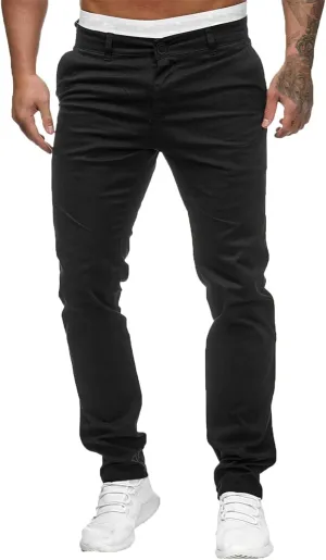 Men's Chino Pants Slim Fit Stretch Comfy Lightweight Dress Pants Skinny Straight Formal Pants Casual Business Trousers