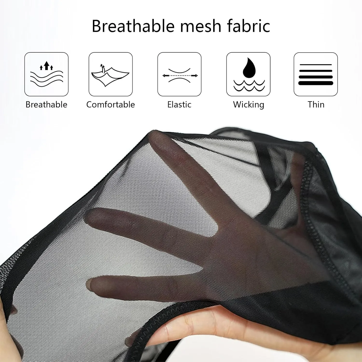Mesh Sweatproof Undershirt, Men's T-Shirt with Underarm Sweat Pads, Quick-Dry Short Sleeve, V Neck