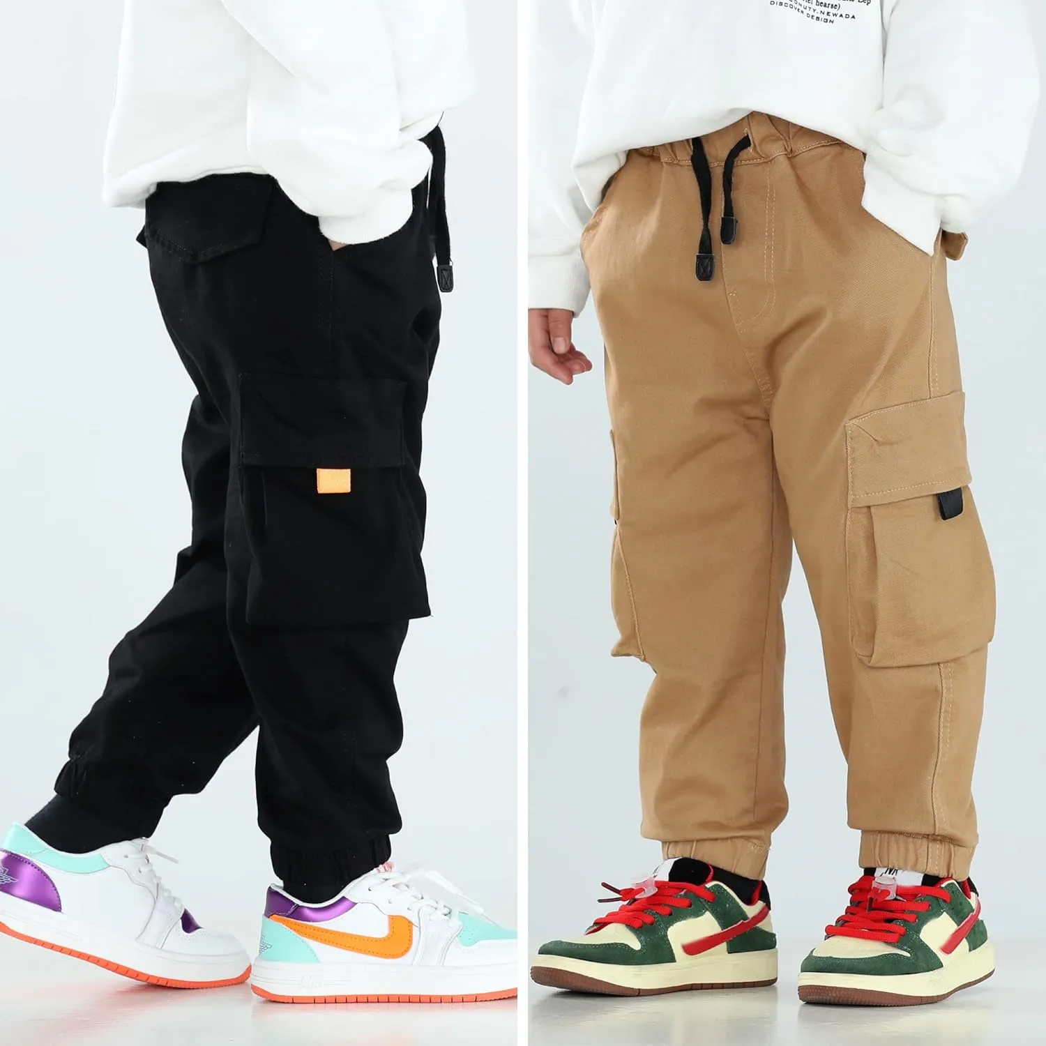 MINI PANDA Toddler Pants, Black Pants Toddler Boys or Girls, Little Boy Pants 2-Pieces