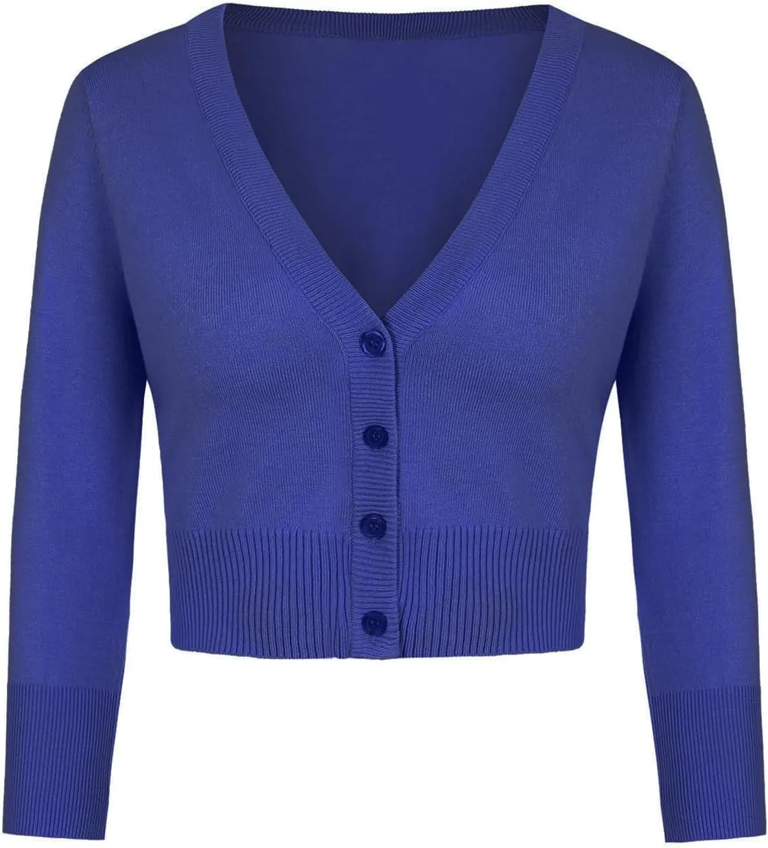 MINTLIMIT Women's Cropped Shrug Bolero 3/4 Sleeve Button Down Cardigan Sweater
