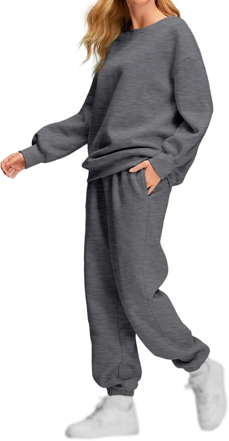 Mmoneyake Womens Track Suits 2 Piece Set Lounge Hoodie Sweatsuit Sets Fashion Oversized Sweatshirt Baggy Sweatpants Outfits