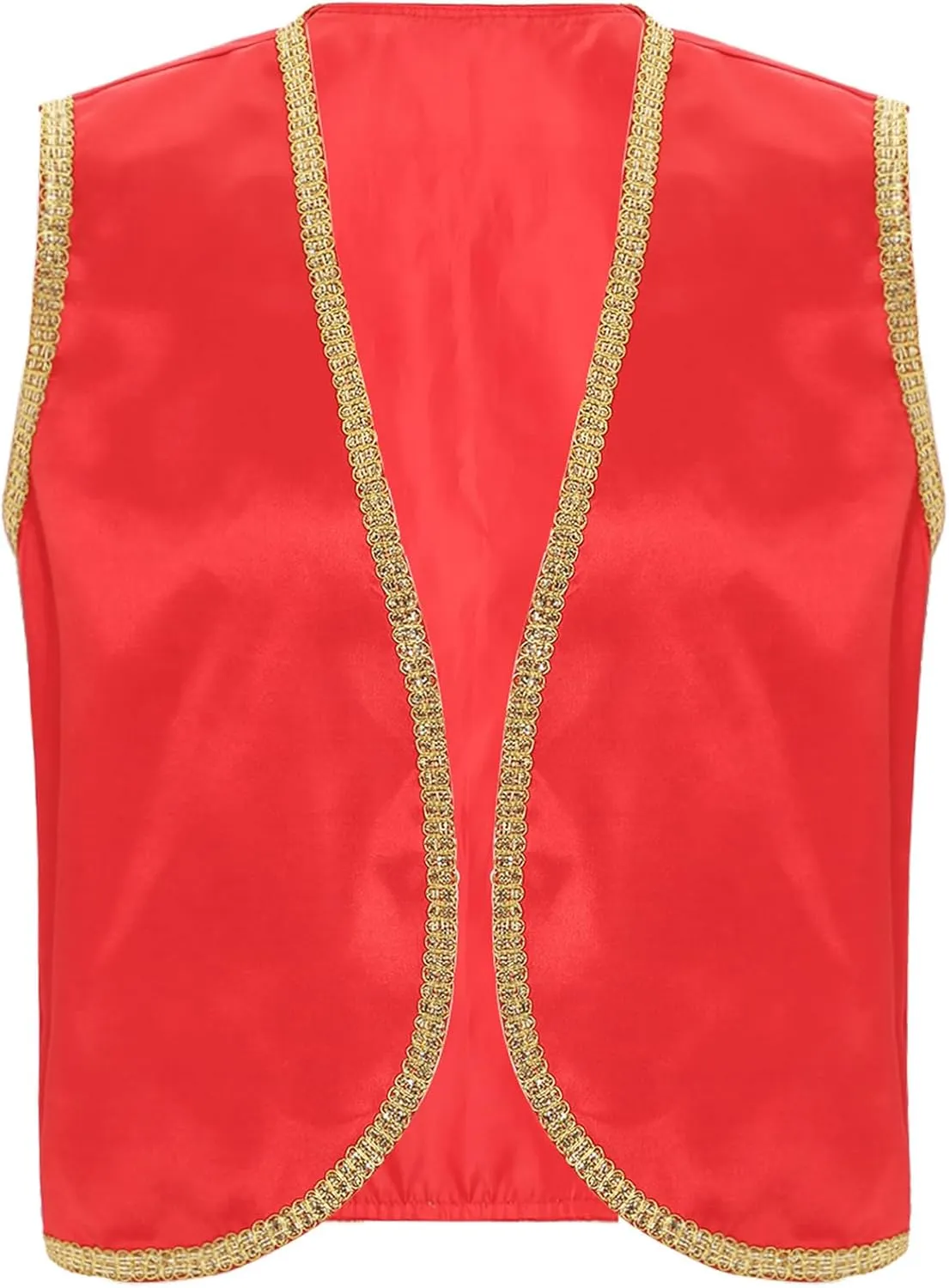 Moily Men's Arabian Prince Costume Set Satin Sleeveless Vest Waistcoat with Hippie Harem Pants