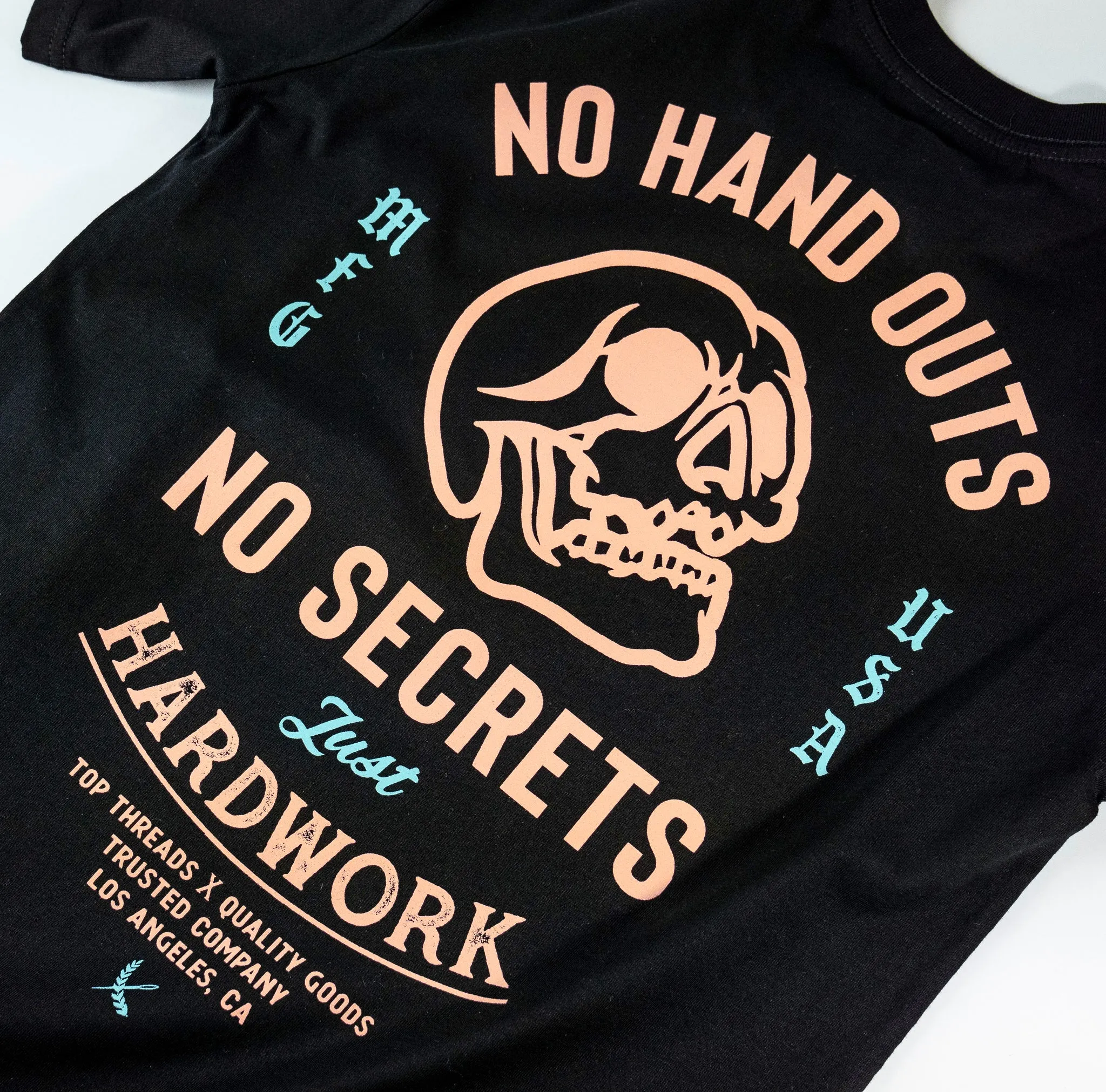 NO HAND OUTS TEE - BLACK/ORANGE