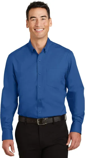 Port Authority Men's Tall Long Sleeve SuperPro Twill Button-Down Shirt