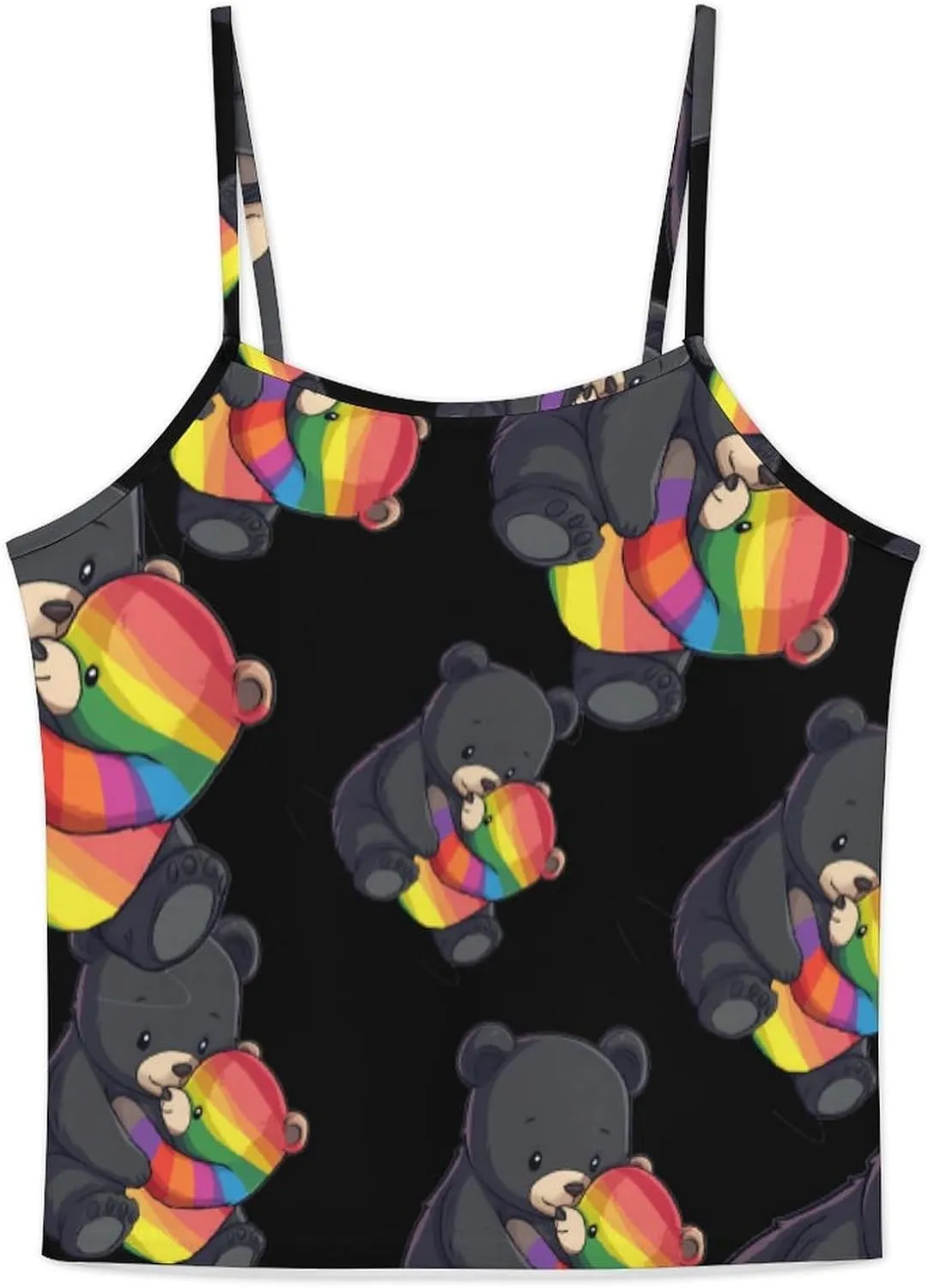 Rainbow Mama Bear Hug Love Pajamas for Women Set Tank Top Pjs And Shorts Sleepwear Loungewear Sets