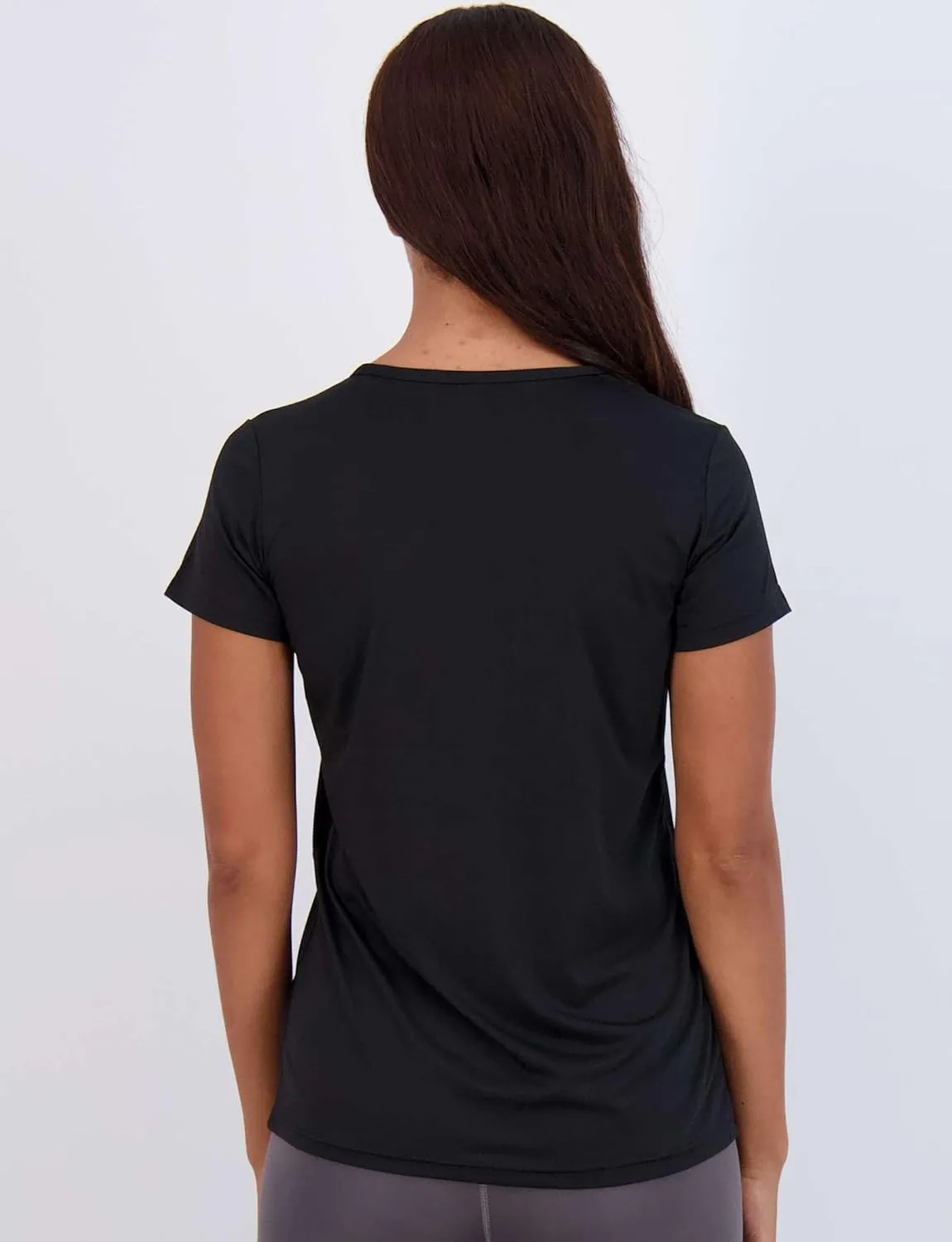 Real Essentials 5 Pack: Women's Short Sleeve V-Neck Activewear T-Shirt Dry-Fit Wicking Yoga Top (Available in Plus)