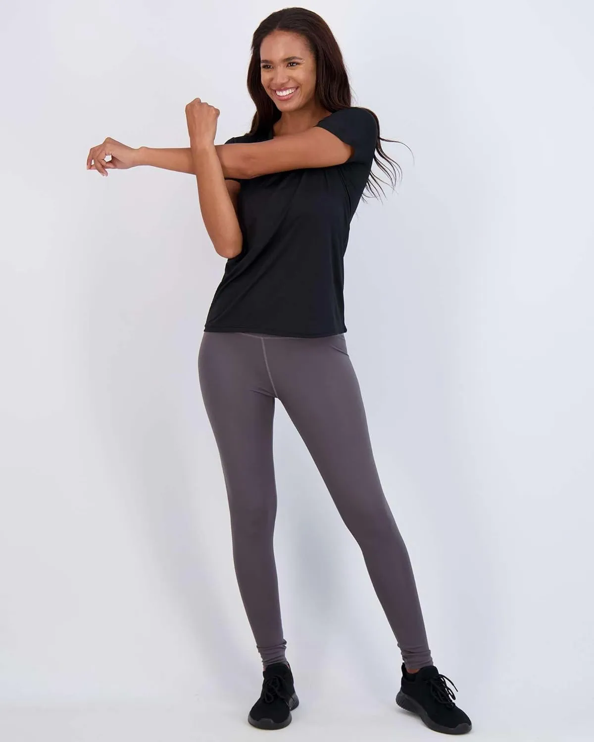 Real Essentials 5 Pack: Women's Short Sleeve V-Neck Activewear T-Shirt Dry-Fit Wicking Yoga Top (Available in Plus)
