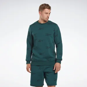 Reebok Apparel Men Reebok Identity Vector Fleece Crew Sweatshirt Forgrn