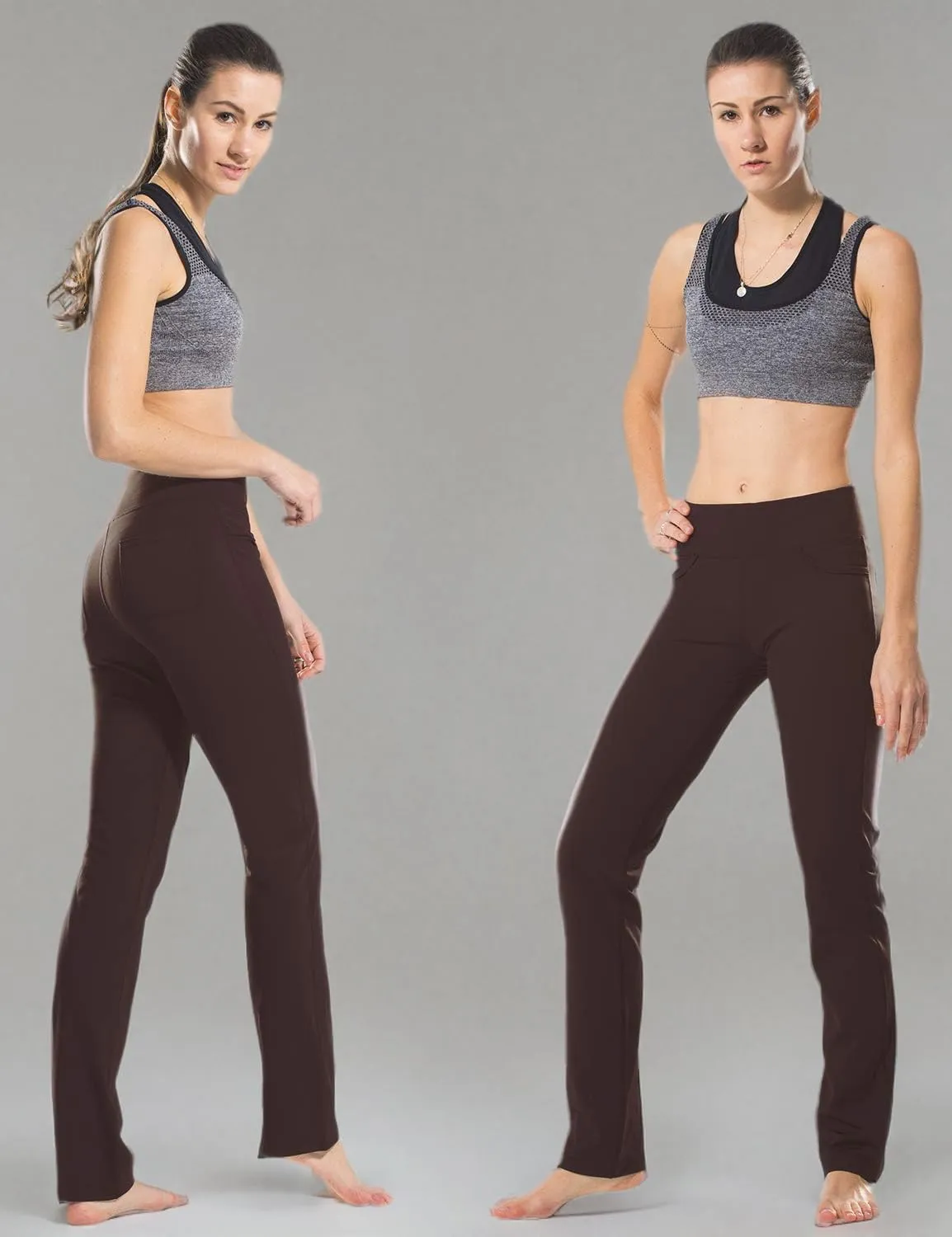 Safort Women's Yoga Pants Straight Leg Yoga Dress Pants 28"/30"/32"/34" Long Tall Inseam Stretch Slacks Pocket for Workout