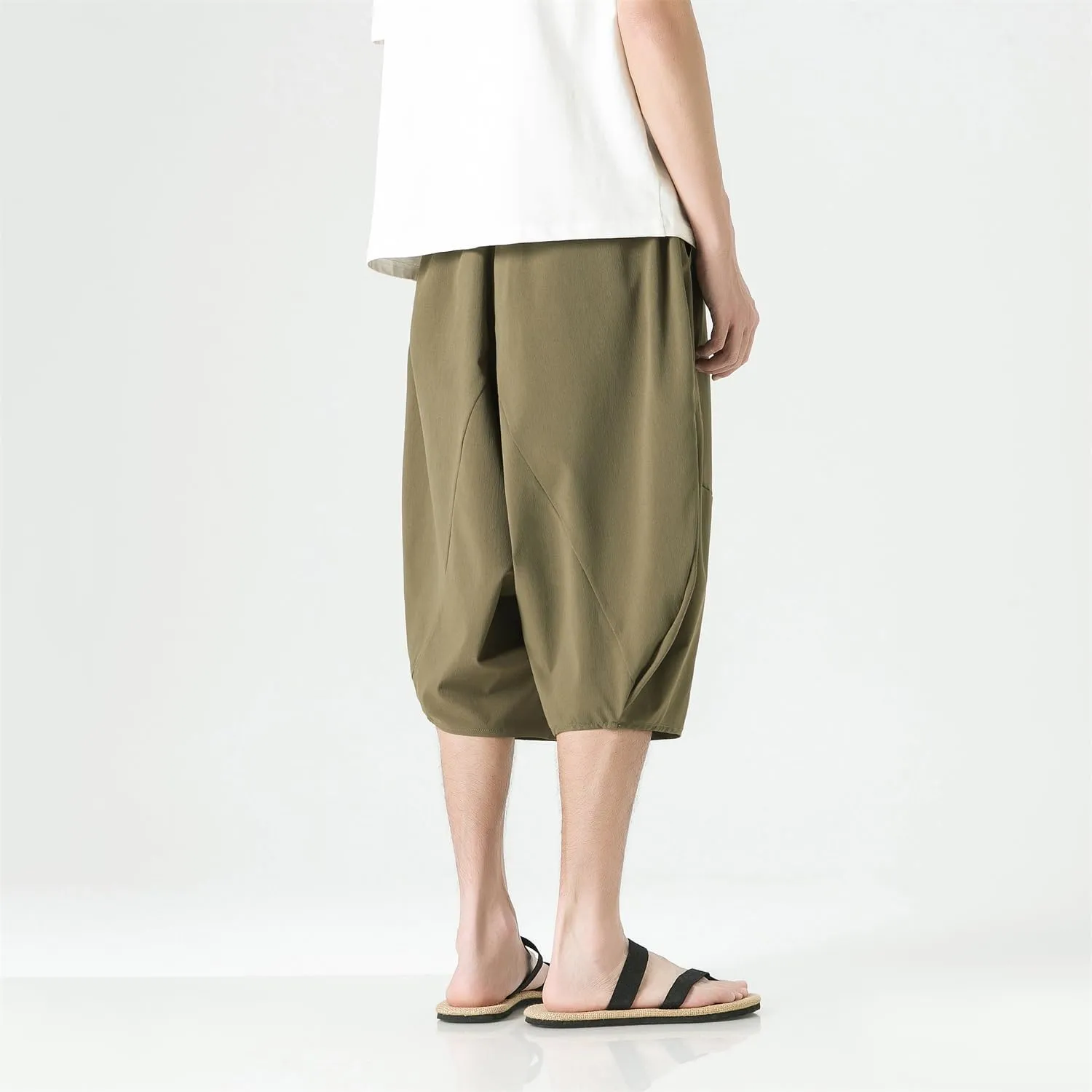 Seidarise Men's Cotton Linen Harem Pants Casual Loose Hippie Yoga Beach Pants
