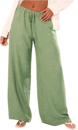 SHENHE Women's Green Wide Leg Palazzo Pants