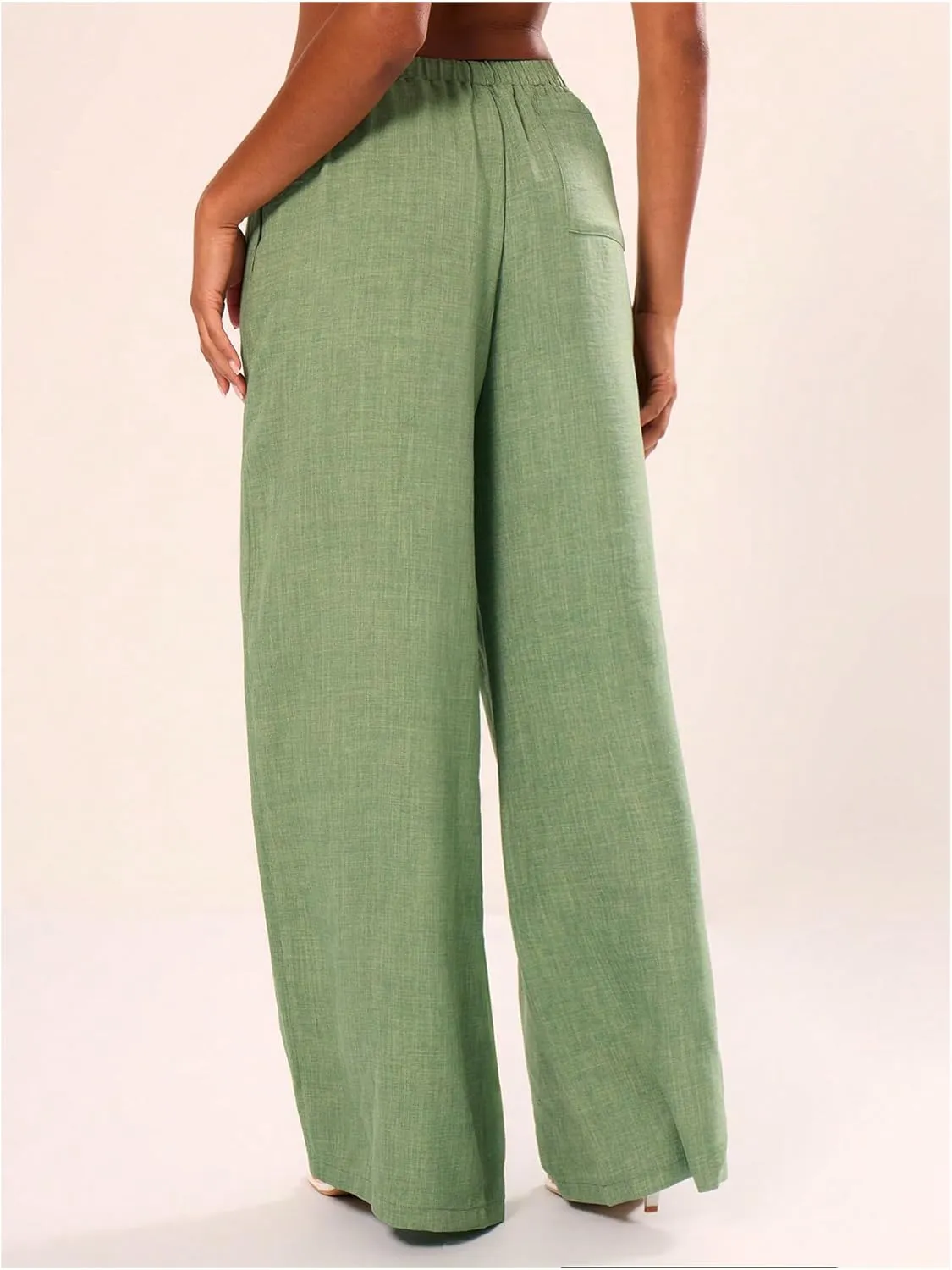 SHENHE Women's Green Wide Leg Palazzo Pants