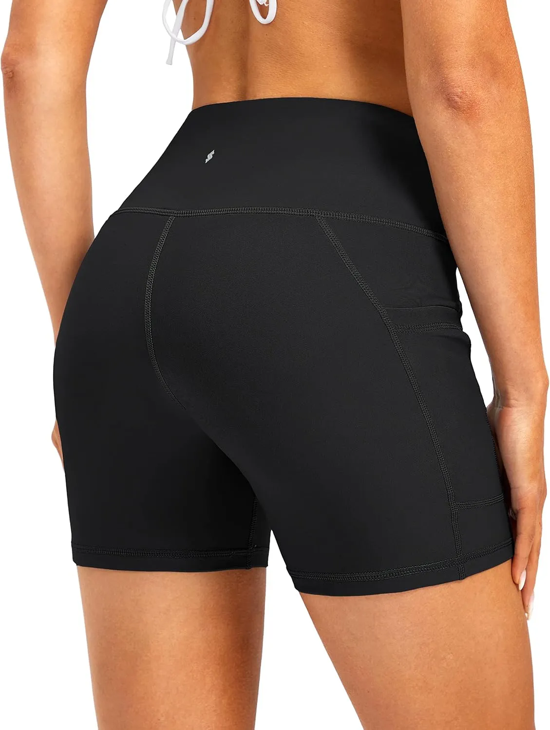 Soothfeel Women's High Waisted Swim Board Shorts 5 Inch UPF 50  Tummy Control Bathing Suit Bottoms for Women with Pockets
