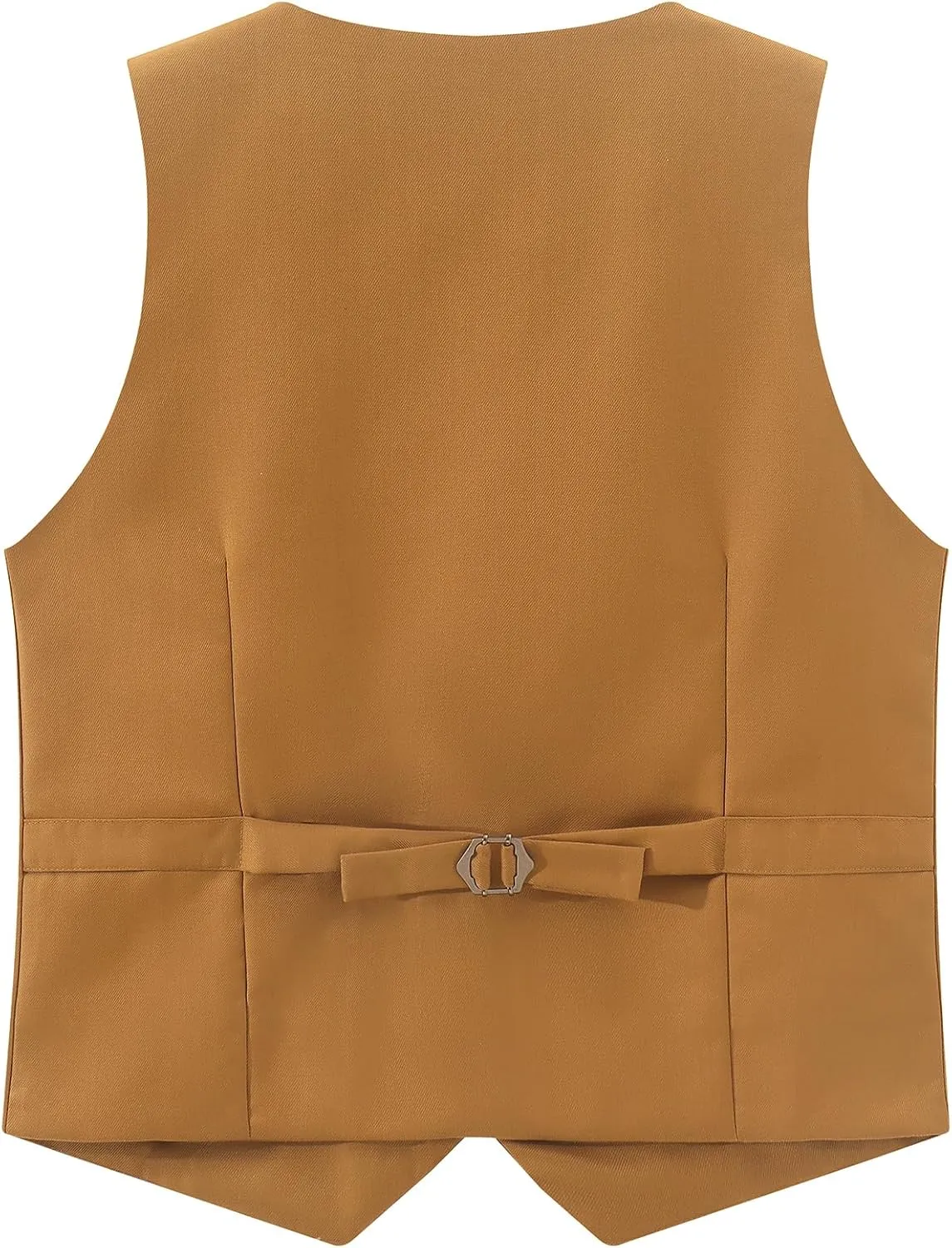 Spring&Gege Boy's Formal Suit Vest Solid Dress Waistcoat Vest with Pockets, Size 4-14 Years