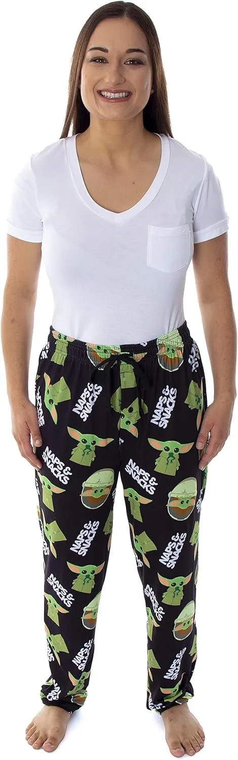 Star Wars Men's The Mandalorian Baby Yoda Snacks And Naps Loungewear Pajama Pants
