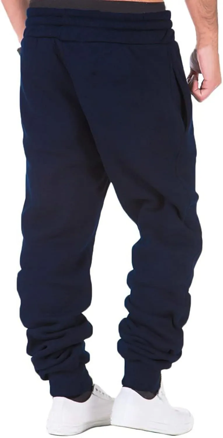 Sweatpants for Men with Pockets Jogger Sweatpants Drawstring Outdoor Trousers with Pockets Men's Cotton Multi-Pockets