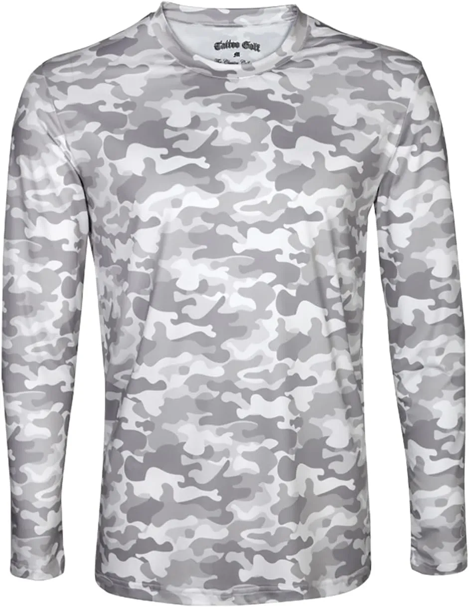 Tattoo Golf Performance Golf Long Sleeve Undershirt, Camo White, 2X-Large