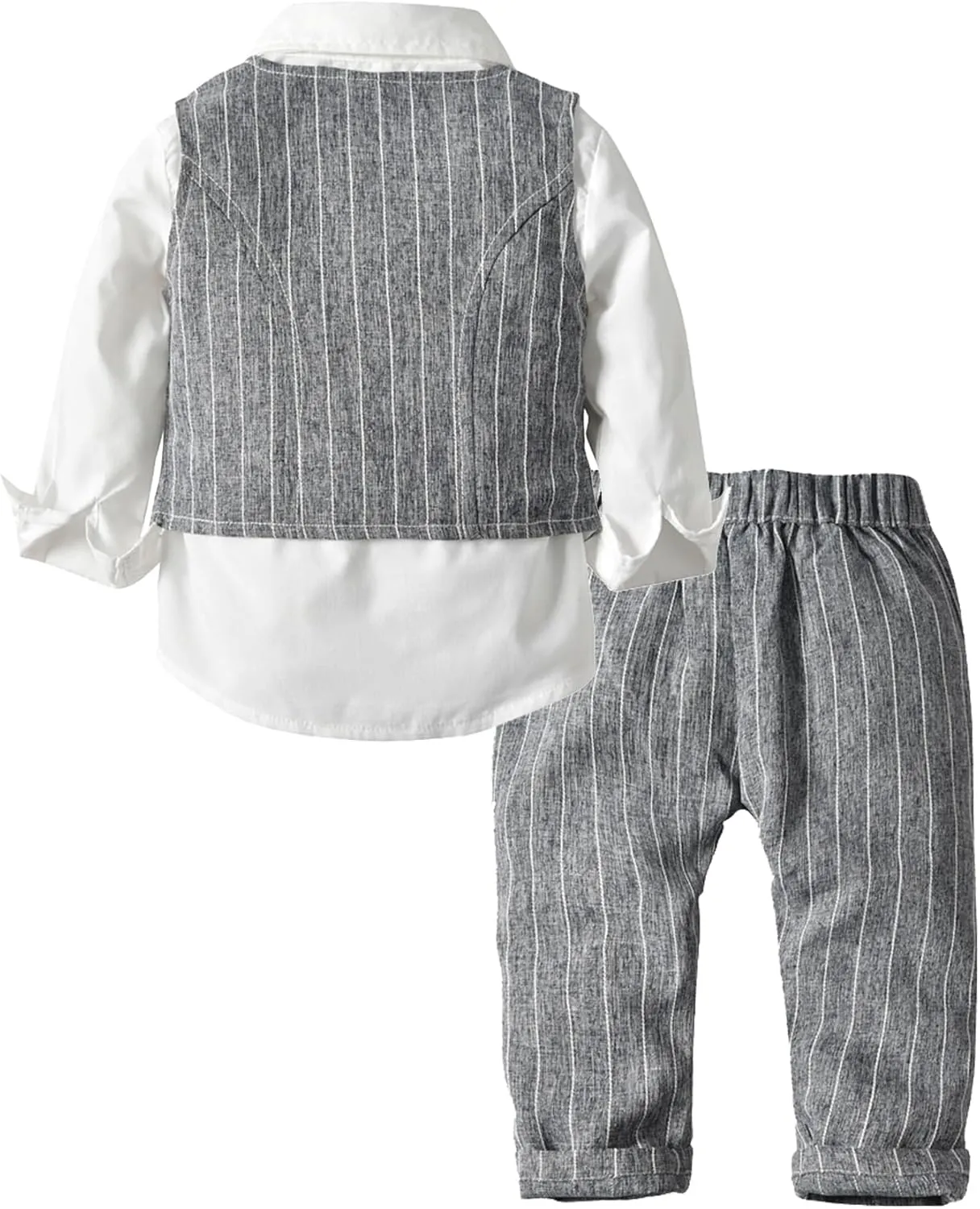 Toddler Boy Clothes Suits Boys Gentleman Outfits Set Formal Dress Shirt Vest Pants Bow Tie 1-5T