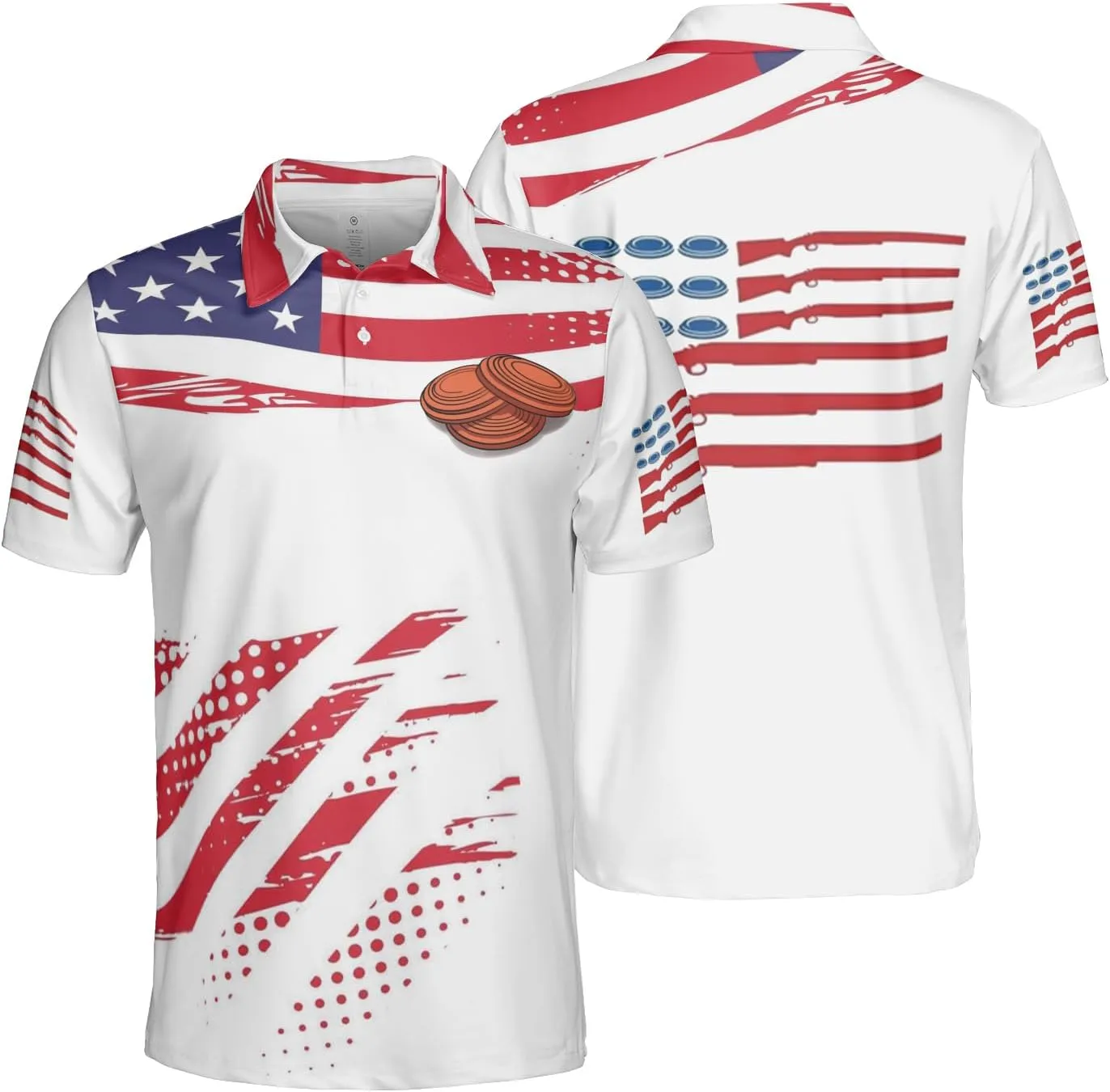 Trap Shooting Polo Shirt for Men & Women, Clay Trap Shooting Clothing Sporty Shirt Size S-5XL