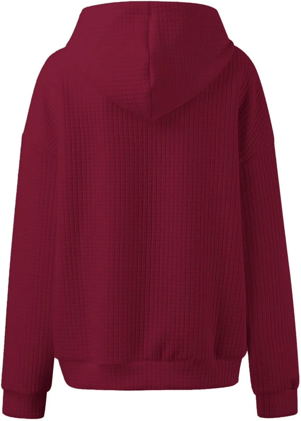 Waffle Knit Oversized Hoodies for Women with Pocket - Fall Sweatshirt 2024
