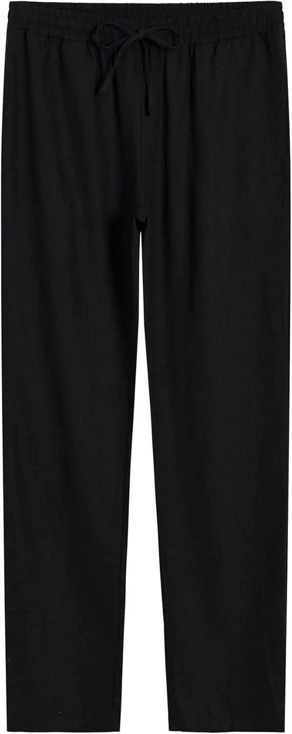 Weintee Women's 34" Inseam Tall Linen Pants with Pockets