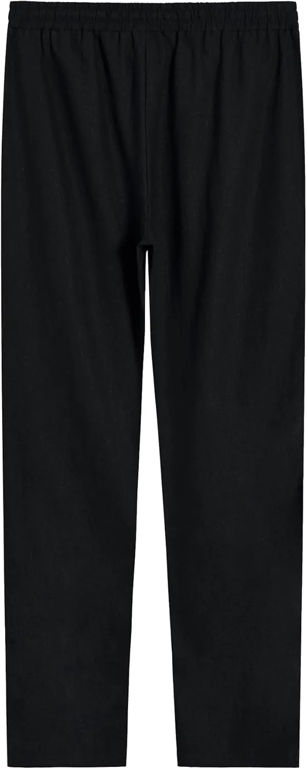 Weintee Women's 34" Inseam Tall Linen Pants with Pockets