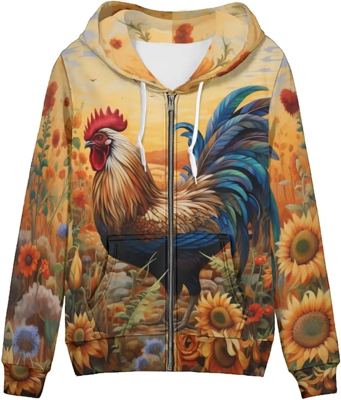 WELLFLYHOM Y2k Hoodie Women Zip Up Sweatshirt Long Sleeve Shirt Hooded Cardigan