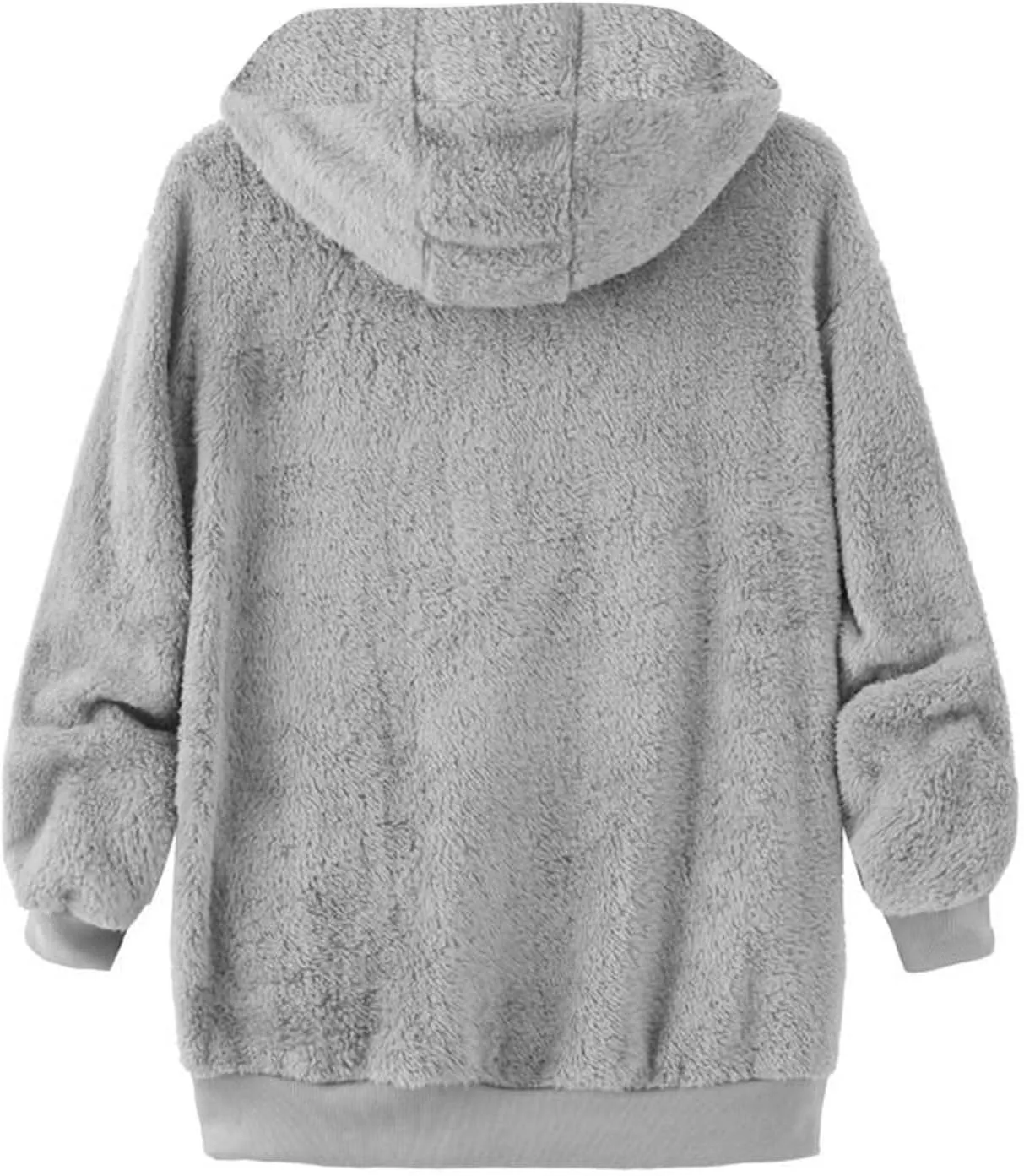 Women Sherpa Hoodie Lined Jackets Lamb Wool Padded Coat Faux Fur Shearling Fleece Full Zip Hoodies Outwear Tops