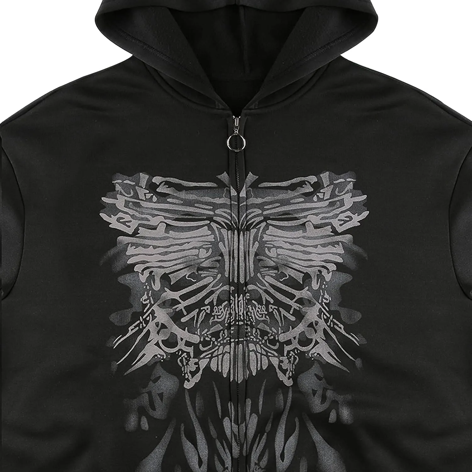 Women Zip Up Oversized Y2k Hoodie Sweatshirt Long Sleeve Butterfly Print Vintage 90s Tops Streetwear