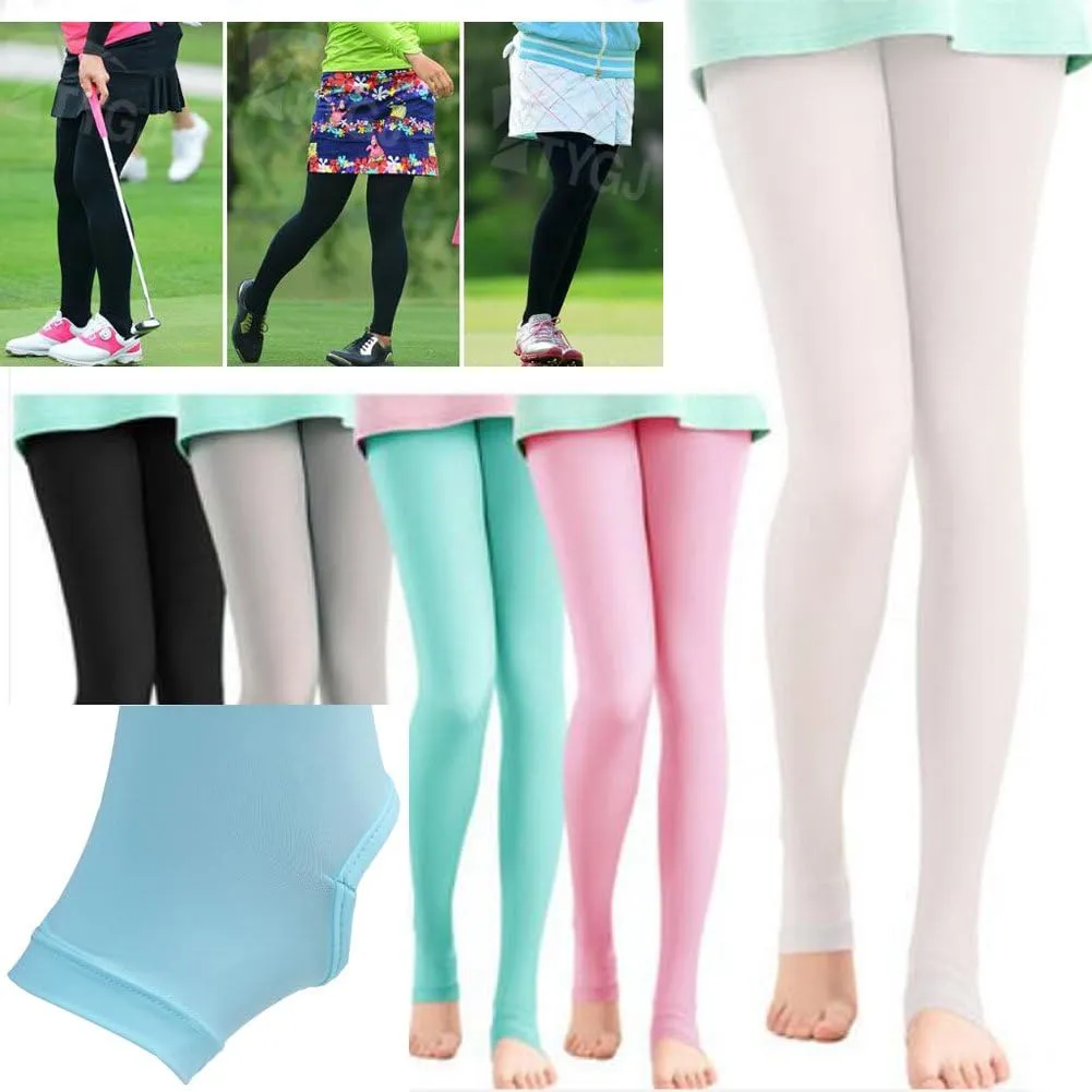 Women's Cool Ice Silk UV Protection Golf Pants Sport Leggings