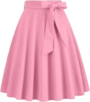 Women's High Waist A Line Skirts for Women Vintage Midi Long Skirt Casual Athletic Skirts