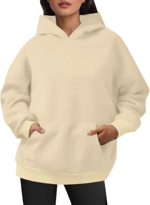 Women's Hoodies Pullover Sweatshirt Oversized Long Sleeve Comfy Fleece Casual Basic Sweatshirts 2024 Fall Outfits