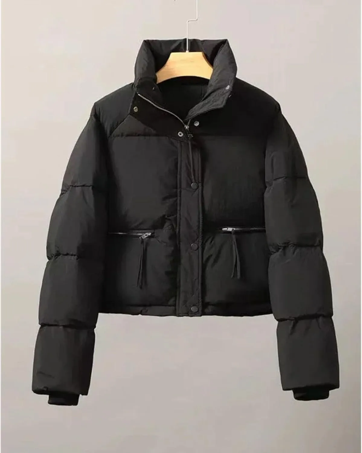 Women's Jacket in Cotton-padded Clothes Short Korean Stand Collar Thicken Bread Jacket Coat Tops