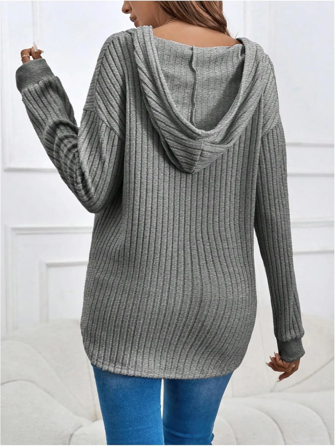 Women's Maternity Sweatshirts Long Sleeve Rib Knit Half Zip Up Hoodies Pullover Tops Fall Clothes